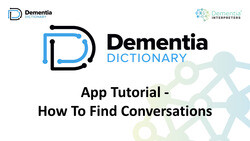 Dementia Dictionary App - How To Find Conversations
